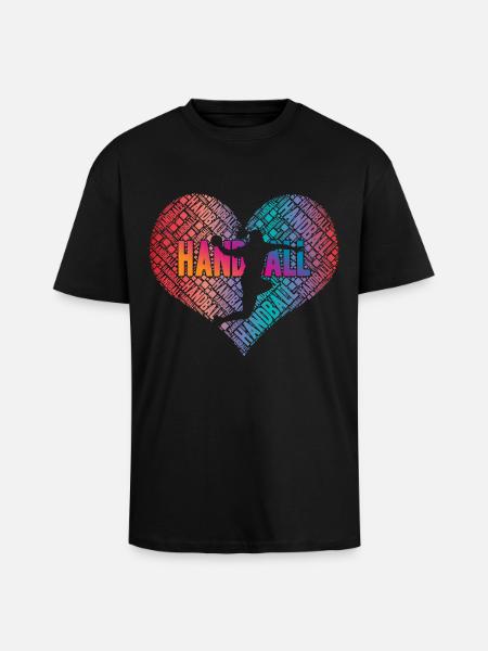 Handball Player Heart - Unisex Oversized Heavyweight T-shirt - black