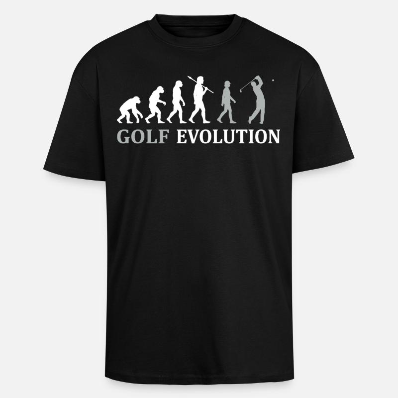 Golf Evolution – Das perfekte Golfer Geschenk - Oversized Heavyweight Unisex T-Shirt - Schwarz
