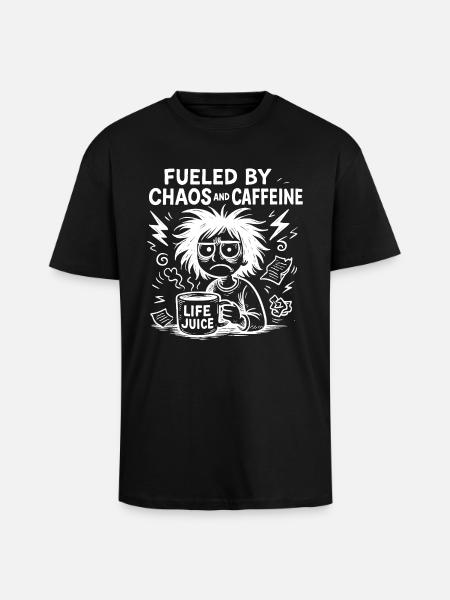 fueled by caffeine fun - Unisex Oversized Heavyweight T-shirt - black