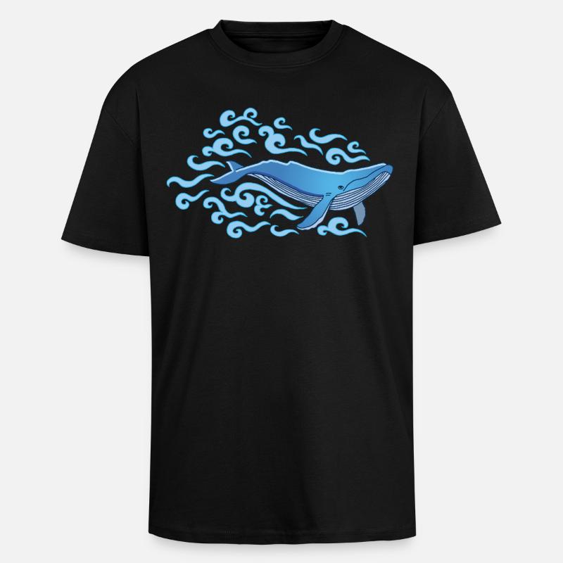 Blåvalen - Tjock Oversized T-shirt - svart