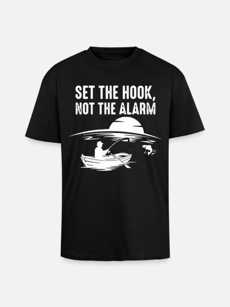 Accroche, pas l’alarme, pêcheur Spruch - T-shirt unisexe oversize épais - noir