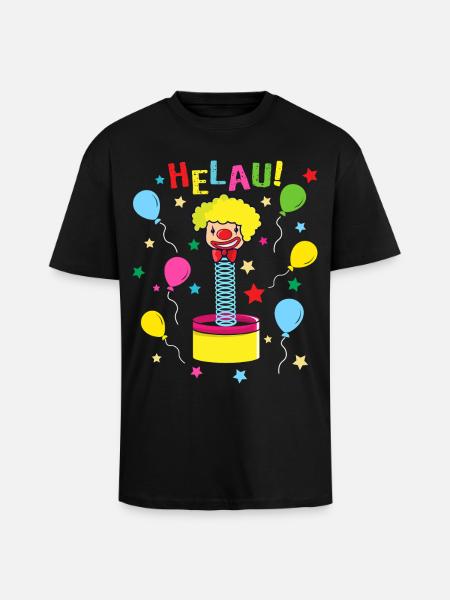 Helau Mainz Karneval Clown - Oversized Heavyweight Unisex T-Shirt - Schwarz