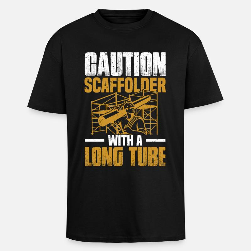  Scaffold Installer Builder Worker Construction - Unisex Oversized Heavyweight T-shirt - black
