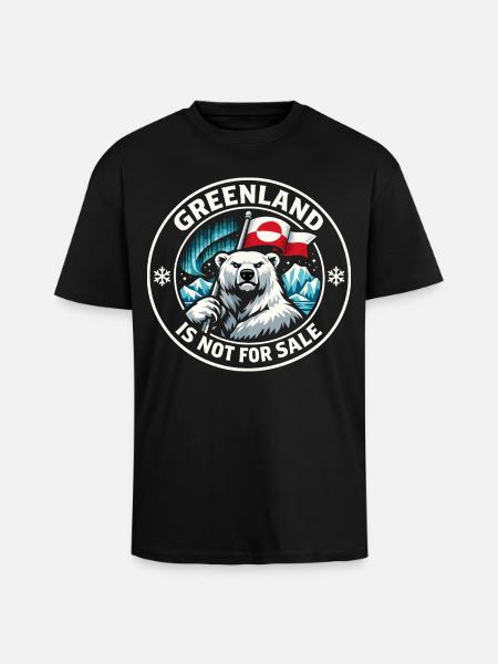 Grønlands Flag Isbjørn Gave Sød - Unisex oversized heavyweight t-shirt - sort