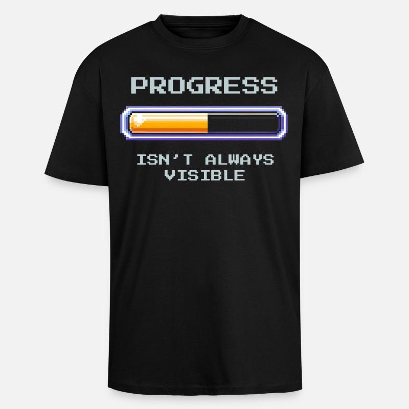 Progrès invisible | Travail social - T-shirt unisexe oversize épais - noir