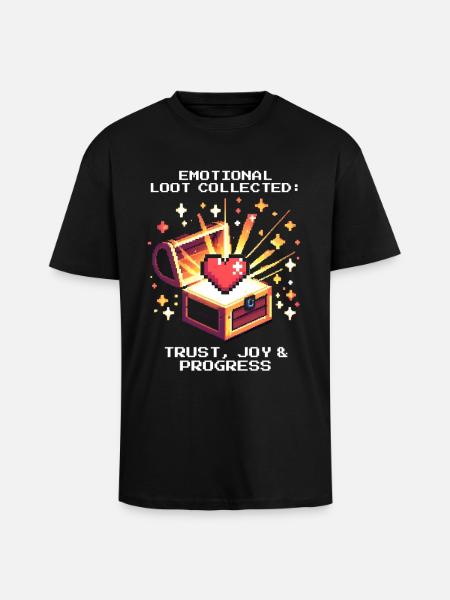 Butin émotionnel | Progrès en travail social - T-shirt unisexe oversize épais - noir