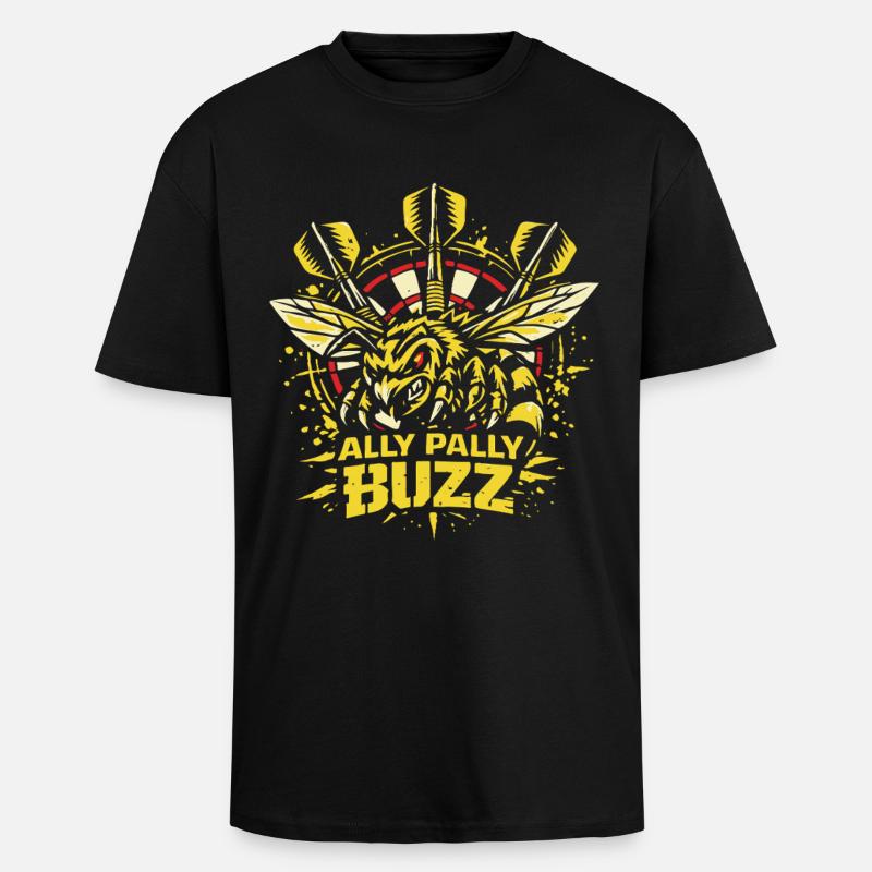 Ally Pally Buzz | Dart Biene  - Oversized Heavyweight Unisex T-Shirt - Schwarz