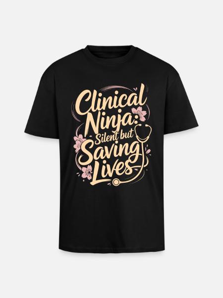 Nurse Practitioner Clinical Ninja Medical Provider - Unisex Oversized Heavyweight T-shirt - black