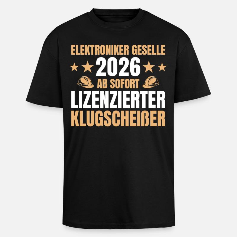 Electronics Technician Journeyman 2026 Completed Training - Unisex Oversized Heavyweight T-shirt - black