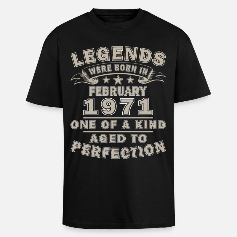Februar 1971 - Geschenk Februar 1971 - Oversized Heavyweight Unisex T-Shirt - Schwarz