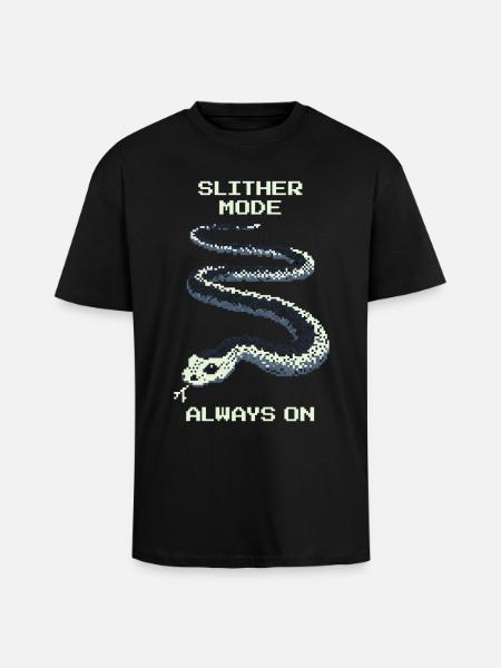 Slither Fashion Always On | Snake Mindset - Unisex Oversized Heavyweight T-shirt - black