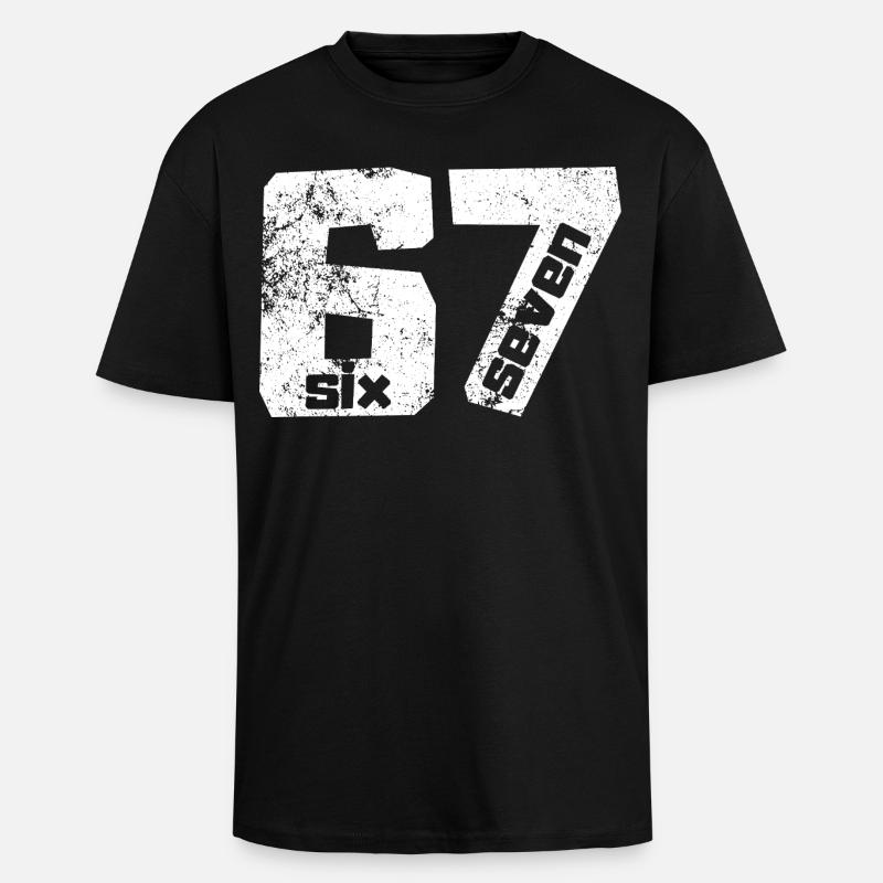 67 Six Seven - Oversized Heavyweight Unisex T-Shirt - Schwarz
