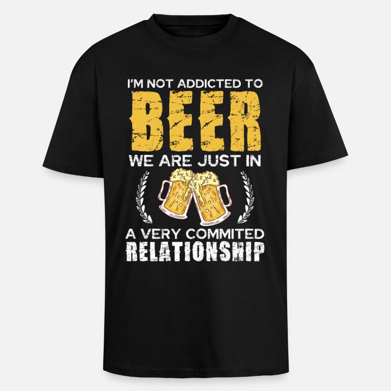Relation amoureuse de bière Chemise blague - T-shirt unisexe oversize épais - noir