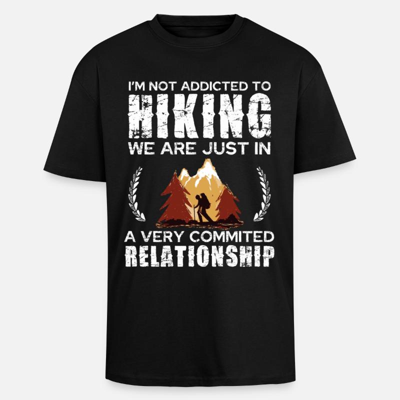 Hiking Commitment Tee Design - Oversized Heavyweight Unisex T-Shirt - Schwarz