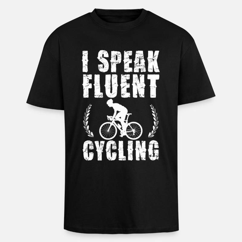 Je parle de cyclage fluide - T-shirt unisexe oversize épais - noir