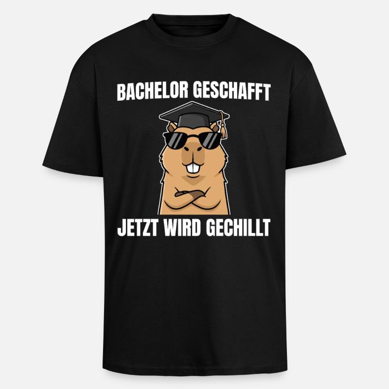 Licence complétée - Examen de licence de Capybara - T-shirt unisexe oversize épais - noir