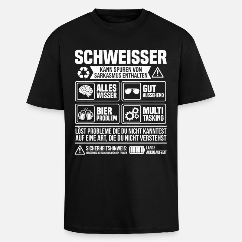 Welder Problem Solver – Funny Craftsman Info - Unisex Oversized Heavyweight T-shirt - black