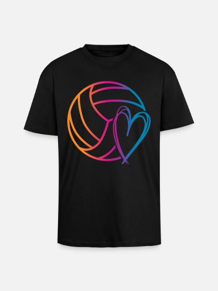 Volleyball Ball - Unisex Oversized Heavyweight T-shirt - black
