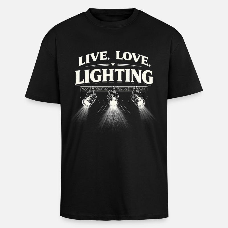 Lichttechniker Beleuchtungstechniker Lighting Guy - Oversized Heavyweight Unisex T-Shirt - Schwarz