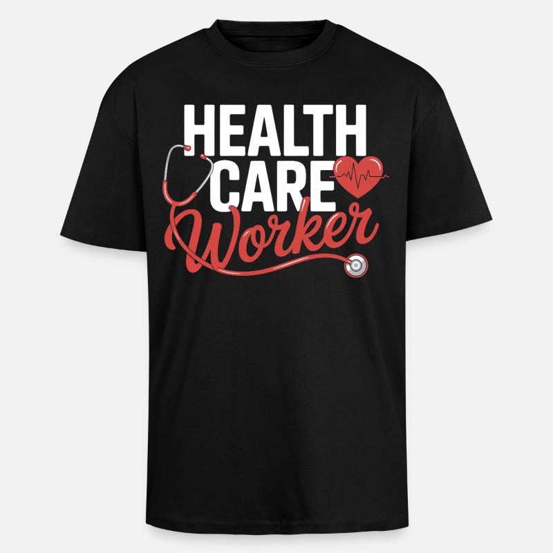 Gesundheitsfachkraft Emblem - Oversized Heavyweight Unisex T-Shirt - Schwarz