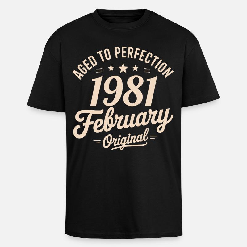 Février 1981 – Februar 1981 - Oversized Heavyweight Unisex T-Shirt - Schwarz