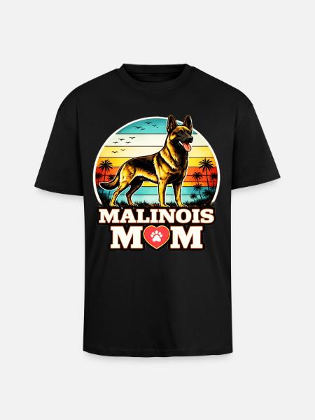 Maman malinoise - T-shirt unisexe oversize épais - noir