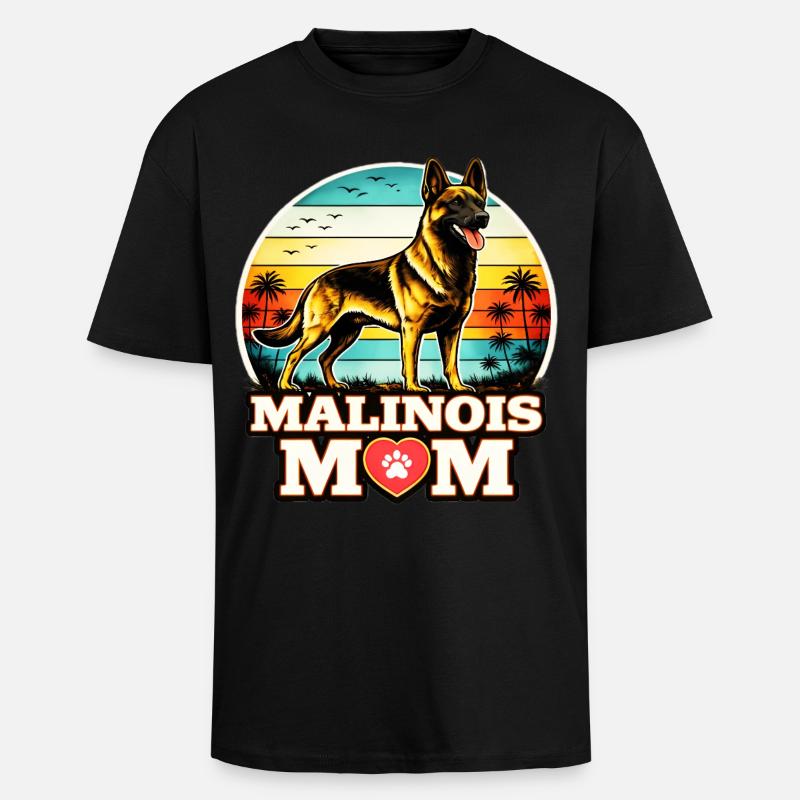 Malinois Mom - Oversized Heavyweight Unisex T-Shirt - Schwarz