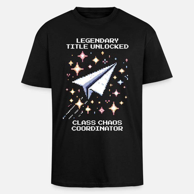 Legendary Title Unlocked | Class chaos - Unisex Oversized Heavyweight T-shirt - black