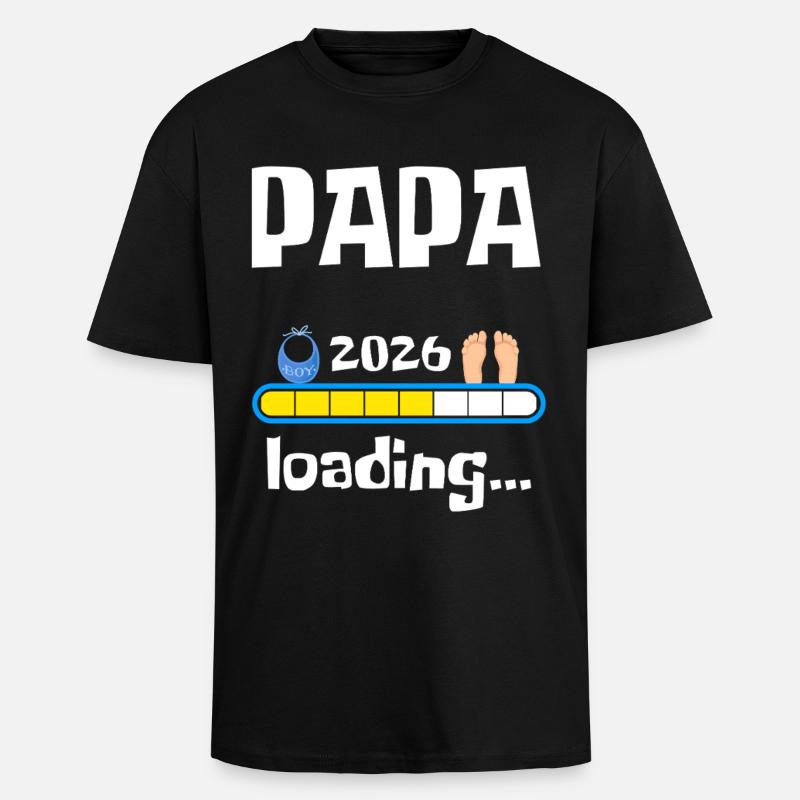 Papa 2026 Loading - Unisex Oversized Heavyweight T-shirt - black