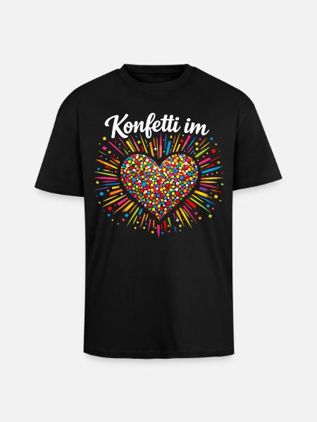 Konfetti Im Herzen Karneval Geschenk - Oversized Heavyweight Unisex T-Shirt - Schwarz
