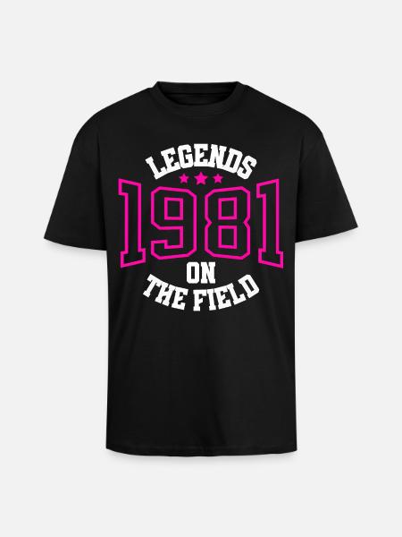 Legends 1981 on the Field - Unisex Oversized Heavyweight T-shirt - black