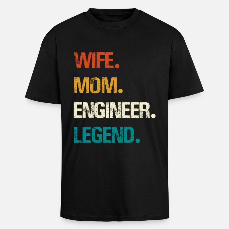 Engineer Legend – Strong Women's Technology - Unisex Oversized Heavyweight T-shirt - black