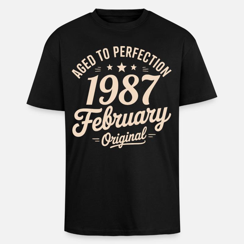 Février 1987 – Februar 1987 - Oversized Heavyweight Unisex T-Shirt - Schwarz