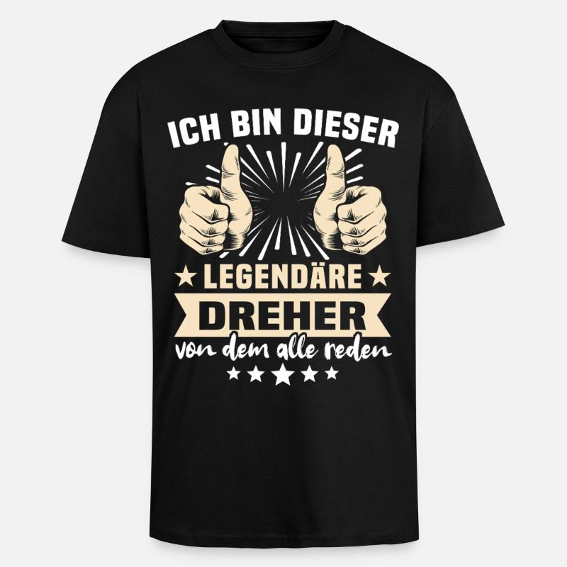 Dreher Sprüche - Oversized Heavyweight Unisex T-Shirt - Schwarz