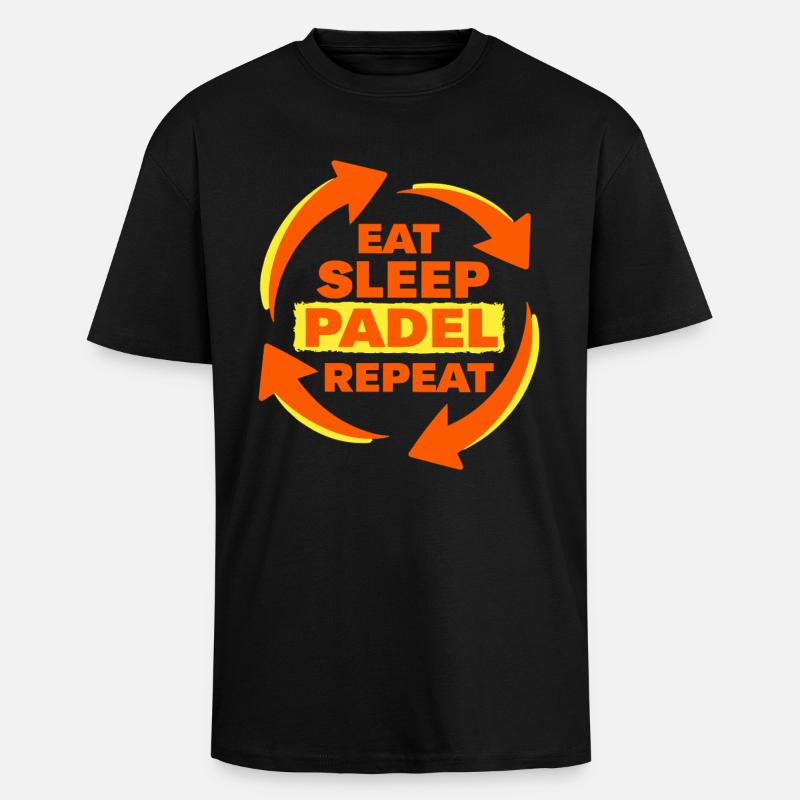 Eat Sleep Padel Repeat Athlete Statement - Unisex Oversized Heavyweight T-shirt - black