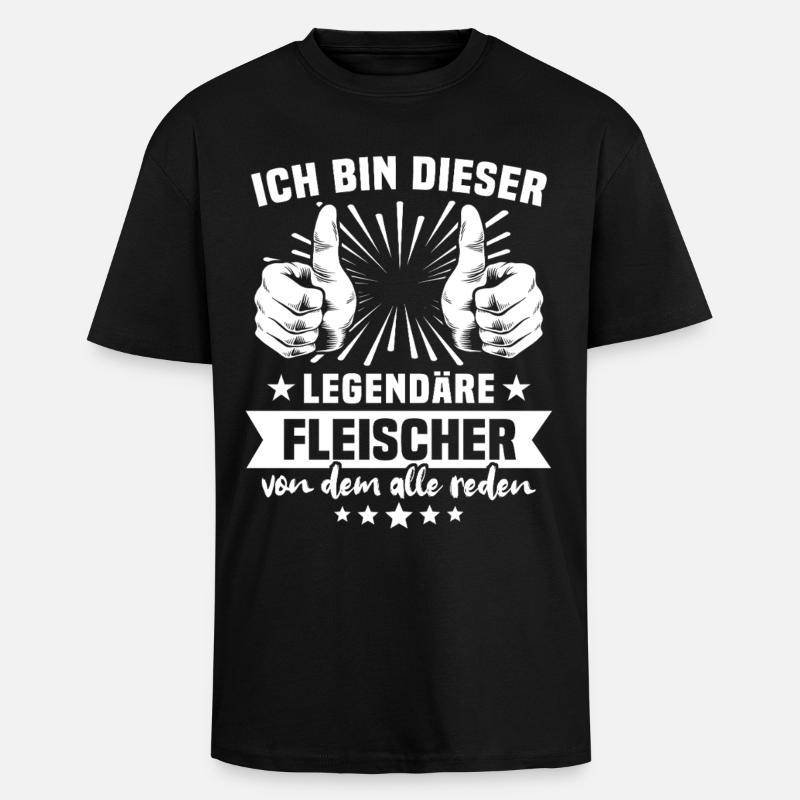 Fleischer Legende - Oversized Heavyweight Unisex T-Shirt - Schwarz