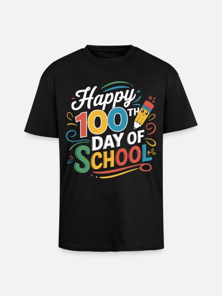 100th Day of School Jubilee - Unisex Oversized Heavyweight T-shirt - black