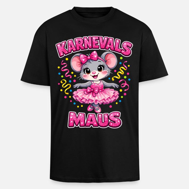 Karnevalsmaus Karneval Konfetti Geschenk - Oversized Heavyweight Unisex T-Shirt - Schwarz