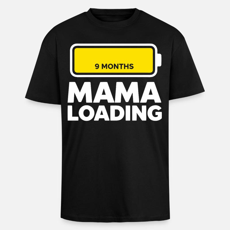 Mama Loading - Oversized Heavyweight Unisex T-Shirt - Schwarz
