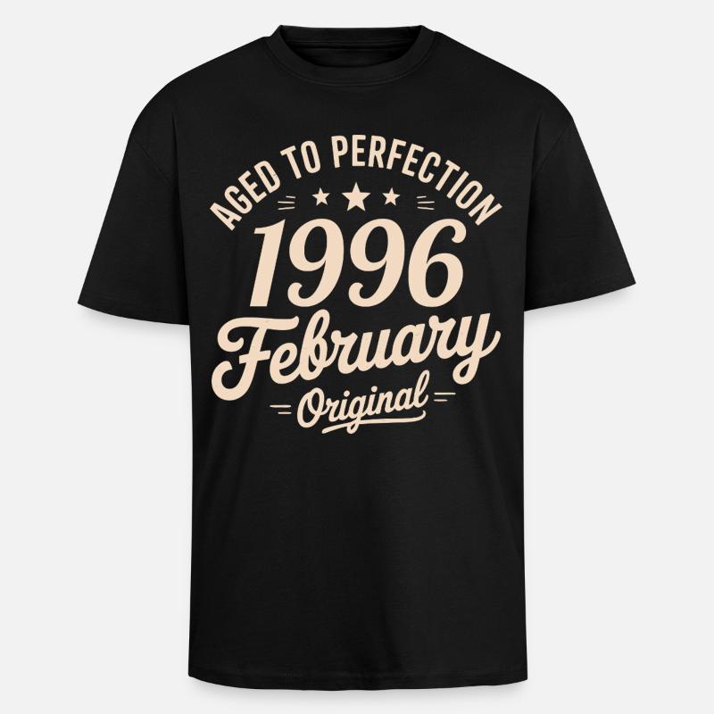 Février 1996 – Februar 1996 - Oversized Heavyweight Unisex T-Shirt - Schwarz