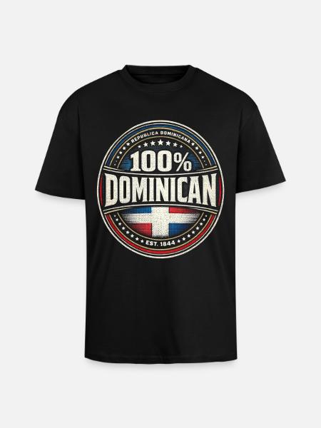 Dominican - Unisex Oversized Heavyweight T-shirt - black