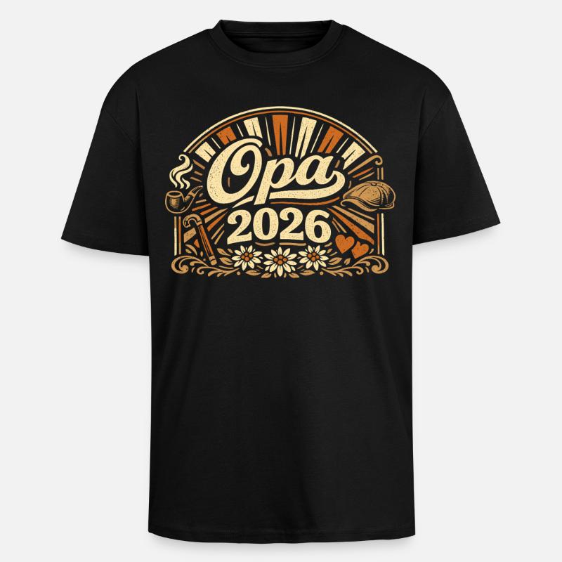 Opa 2026 Loading Geschenk  - Oversized Heavyweight Unisex T-Shirt - Schwarz