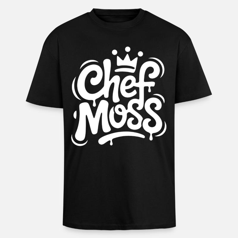 Chef Moss Graffiti Crown - Unisex Oversized Heavyweight T-shirt - black