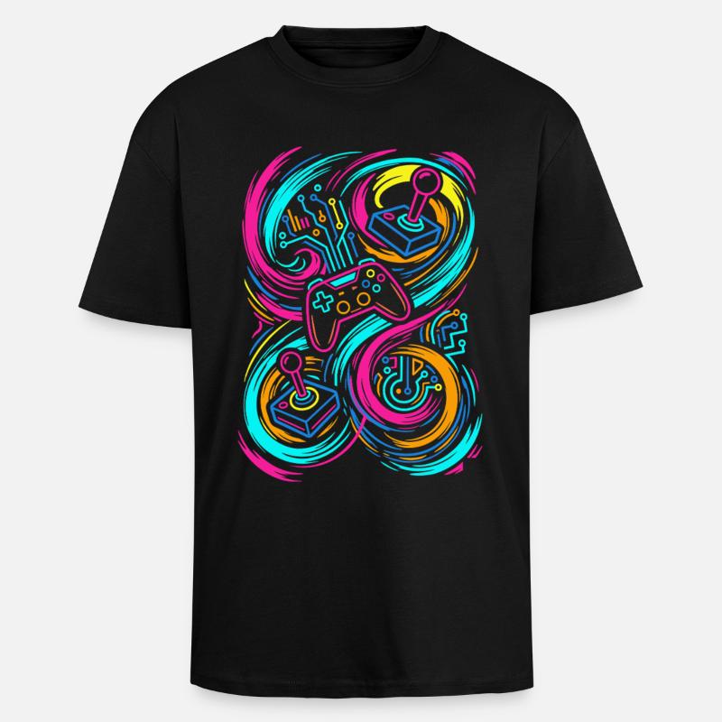 Spillkontroller - Tykk Oversized T-skjorte - svart