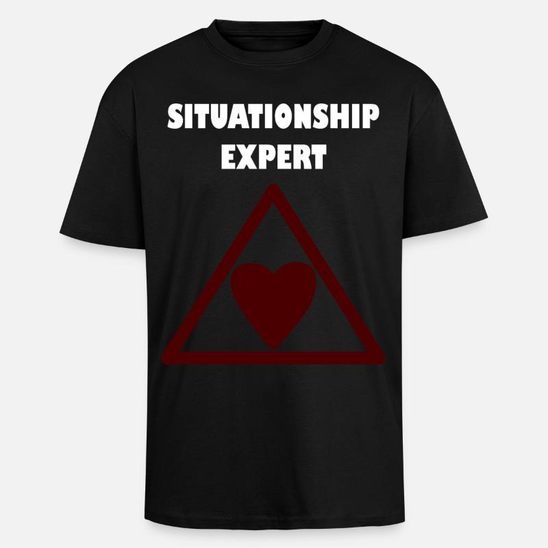 Expert en relations dans le triangle - T-shirt unisexe oversize épais - noir