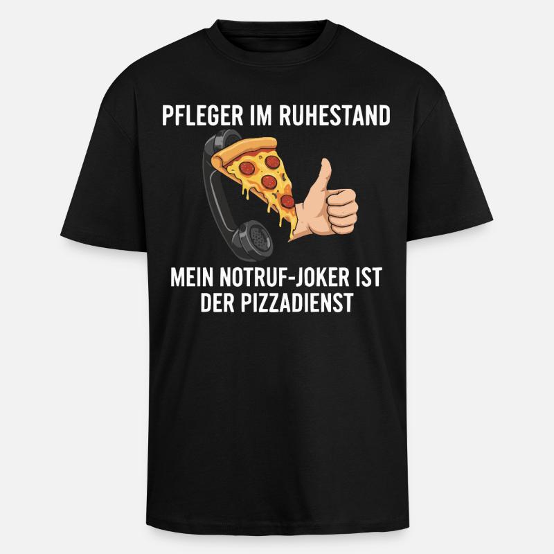 Rentner Notruf Pizzadienst - Oversized Heavyweight Unisex T-Shirt - Schwarz