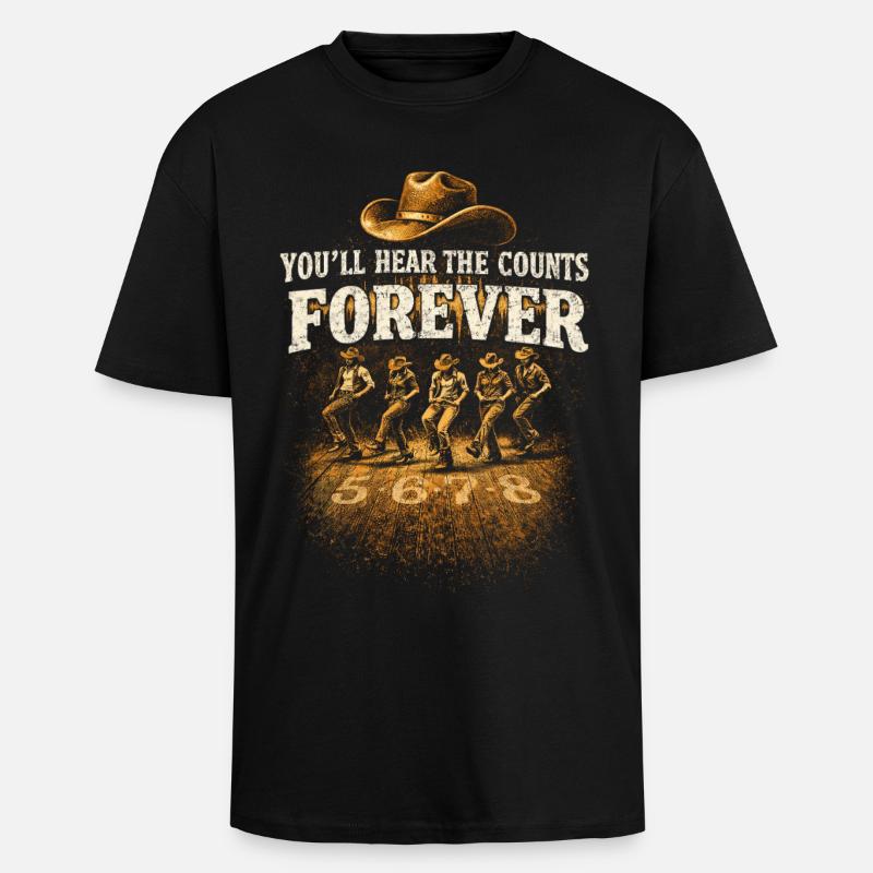 Line Dance Line Dancer Hør Greverne For Evigt - Unisex oversized heavyweight t-shirt - sort
