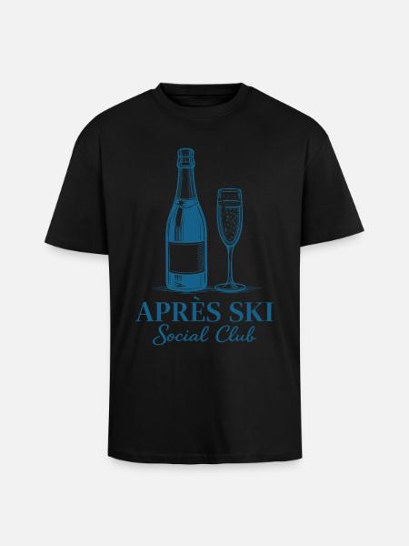 Après Ski Social Club Ski Hut - Unisex Oversized Heavyweight T-shirt - black