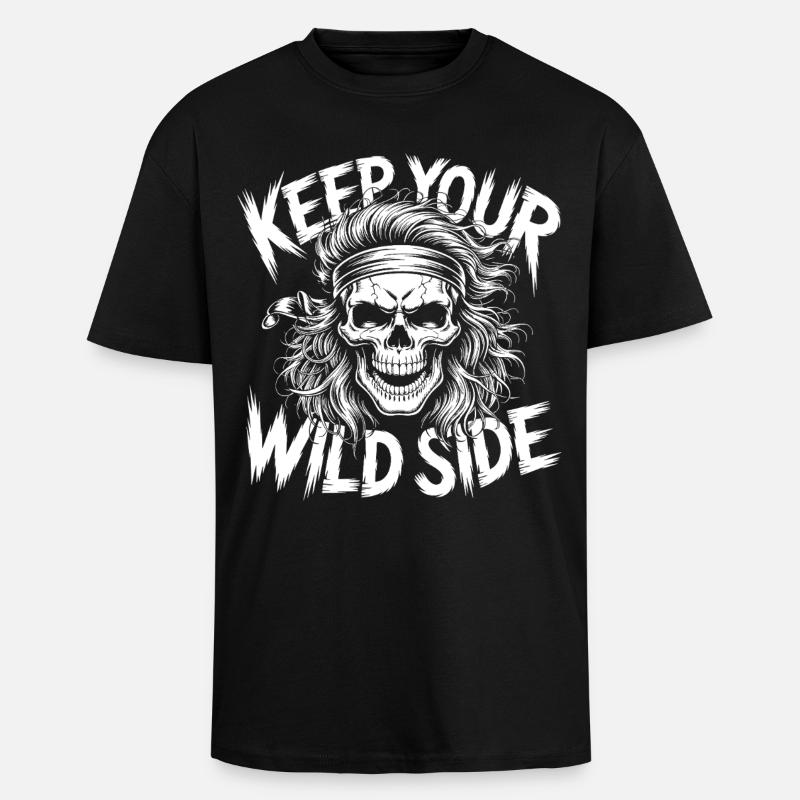 Vild sidekraniums design - Unisex oversized heavyweight t-shirt - sort