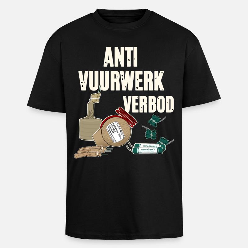 Vuurwerk Pyro - Oversized Heavyweight Unisex T-Shirt - Schwarz